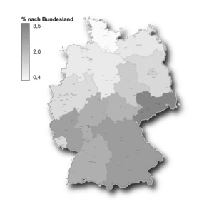 Europawahlergebnisse der Republikaner  – die Achse verläuft nicht Ost/West, sondern Nord/Süd