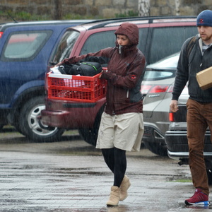 Der JN-Funktionär Andreas Kolb (rechts) 2014 bei einer JN Veranstaltung in Thüringen.