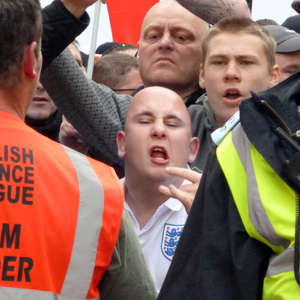 Aufmarsch der "English Defence League" (EDL) in Newcastle im Mai 2010.