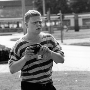 Der VS-Spitzel Tino Brandt während einer "Rudolf Heß" Aktion 1997 in Braunschweig.