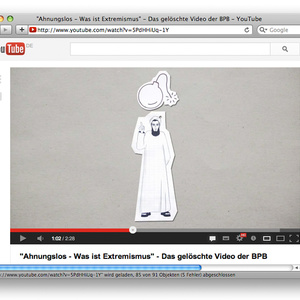 Um eine Bedrohung des demokratischen Staates herbeizureden, ist es notwendig »Extre­mis­men« zu suggerieren. Hier etwa in einem Film der Bundeszentrale für politische Bildung.