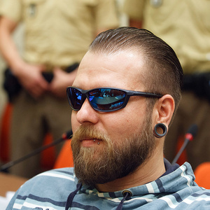 Die Angeklagten im NSU-Prozess vor dem Münchener Oberlandesgericht: André Eminger