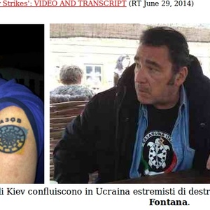 Der Italiener Francesco Fontana mit "Asow"-Tattoo und "Casa Pound"-Shirt.