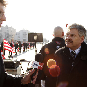 Auch der NPD-Bundesvorsitzende Udo Voigt war nach Budapest gereist.