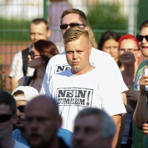 Rassistische "Nein zum Heim" Kampagne in Berlin-Hellersdorf.