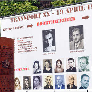 Das Denkmal »Drei Hände« am Bahnhof von Boortmerbeek.