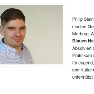 Der Buchautor Philip Stein ist Mitglied der neuen Vorsitzenden Burschenschaft der DB "Marburger Burschenschaft Germania". Hier bei der Mitarbeiter-Präsentation der Homepage nach-dem-gedankenstrich.de.