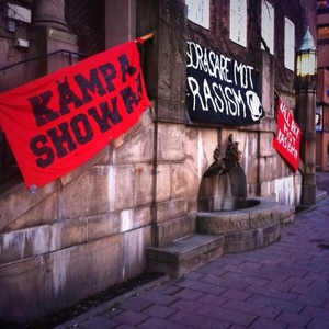 Solidaritäts Transparent für Showan S.