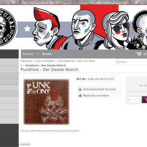 Benjamin Einsiedlers "unpolitisches" Label, über dessen Onlineshop diverse RechtsRock-CDs erhältlich sind