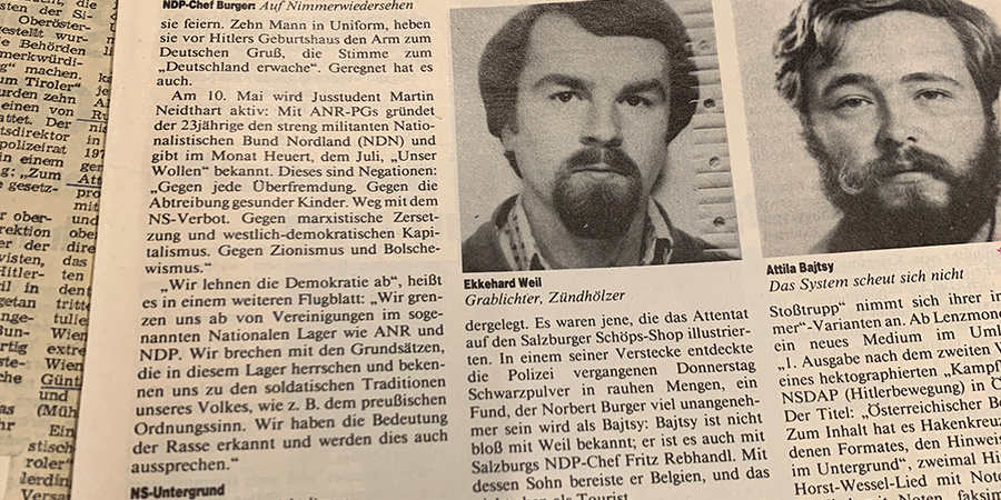 Ein zeitgenössischer Medienbericht über das Netzwerk um Ekkehard Weil.